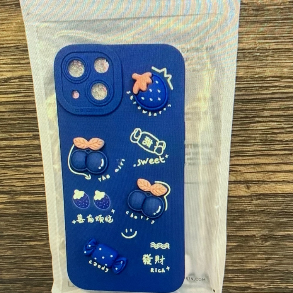 Charming Blue Phone Case with Cute Designs